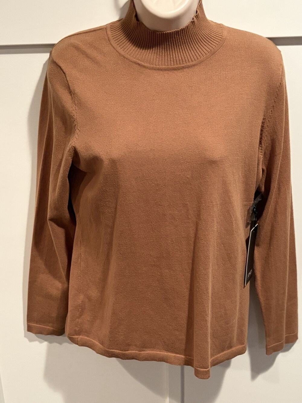 Jones New York Caramel Knit Solid Women’s Turtleneck Pullover Sweater Size S NWT